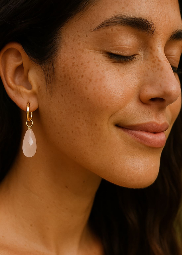 Pendientes cuarzo rosa